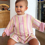 HAZE KNIT MINI ROMPER SUNLIGHT STRIPE