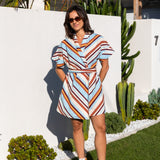 MUSE STRIPE WRAP  DRESS