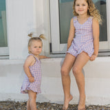 SANDY CHECK MINI PLAYSUIT LILAC