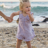 SANDY CHECK MINI PLAYSUIT LILAC