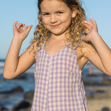 SANDY CHECK MINI PLAYSUIT LILAC