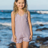 SANDY CHECK MINI PLAYSUIT LILAC