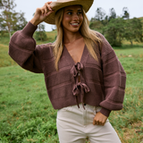 LADDER CARDI FUDGE