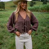 LADDER CARDI FUDGE
