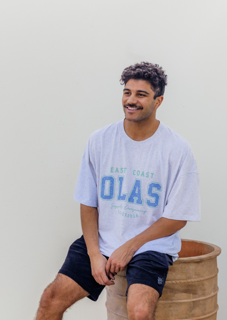 EAST COAST GREY & PURPLE  BOX TEE