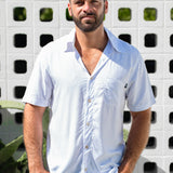 STAPLE BUTTON UP WHITE