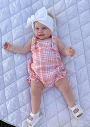 SANDY ROMPER PEACH CHECK