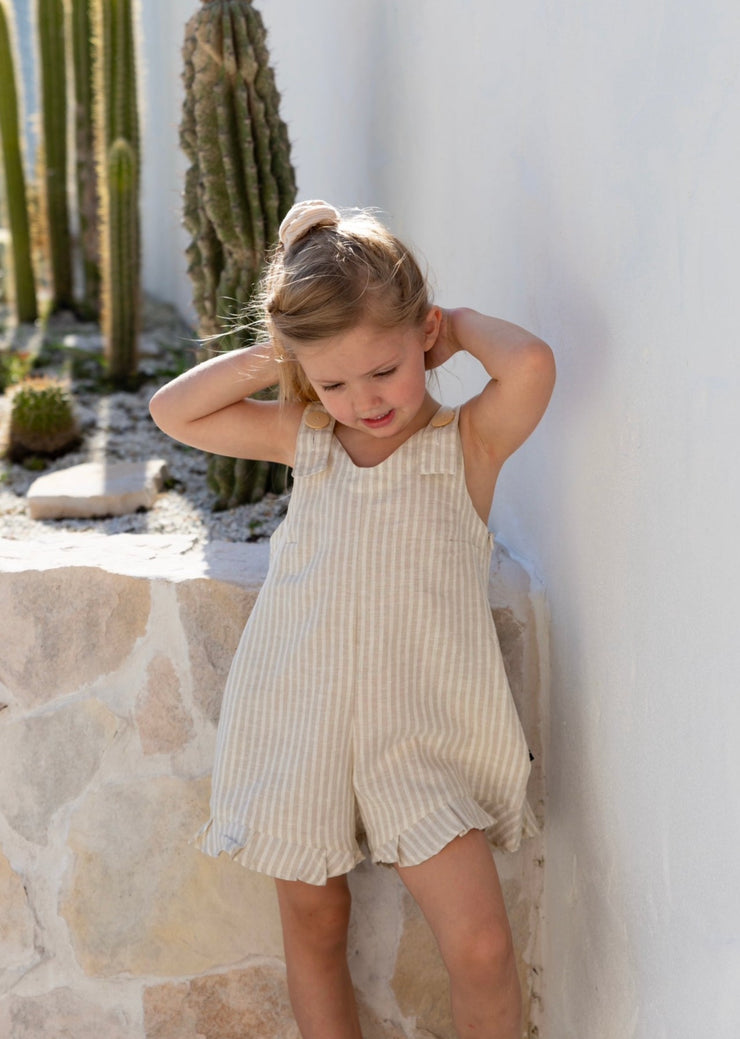 SANDY MINI PLAYSUIT OAT STRIPE